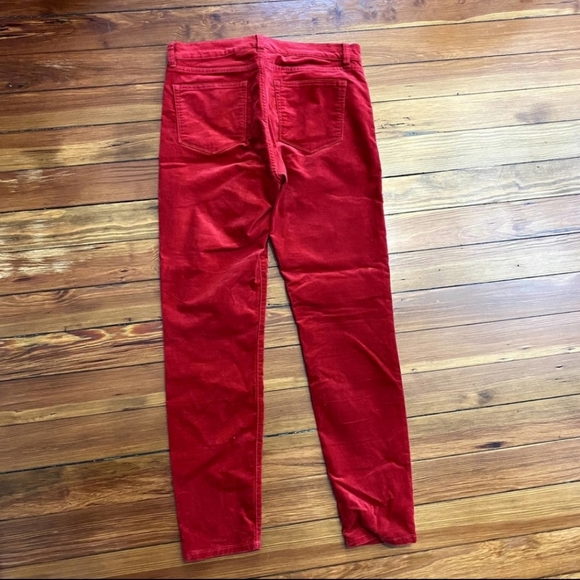 J. Crew Red Velvet Stretch Jeans - Picture 2 of 2